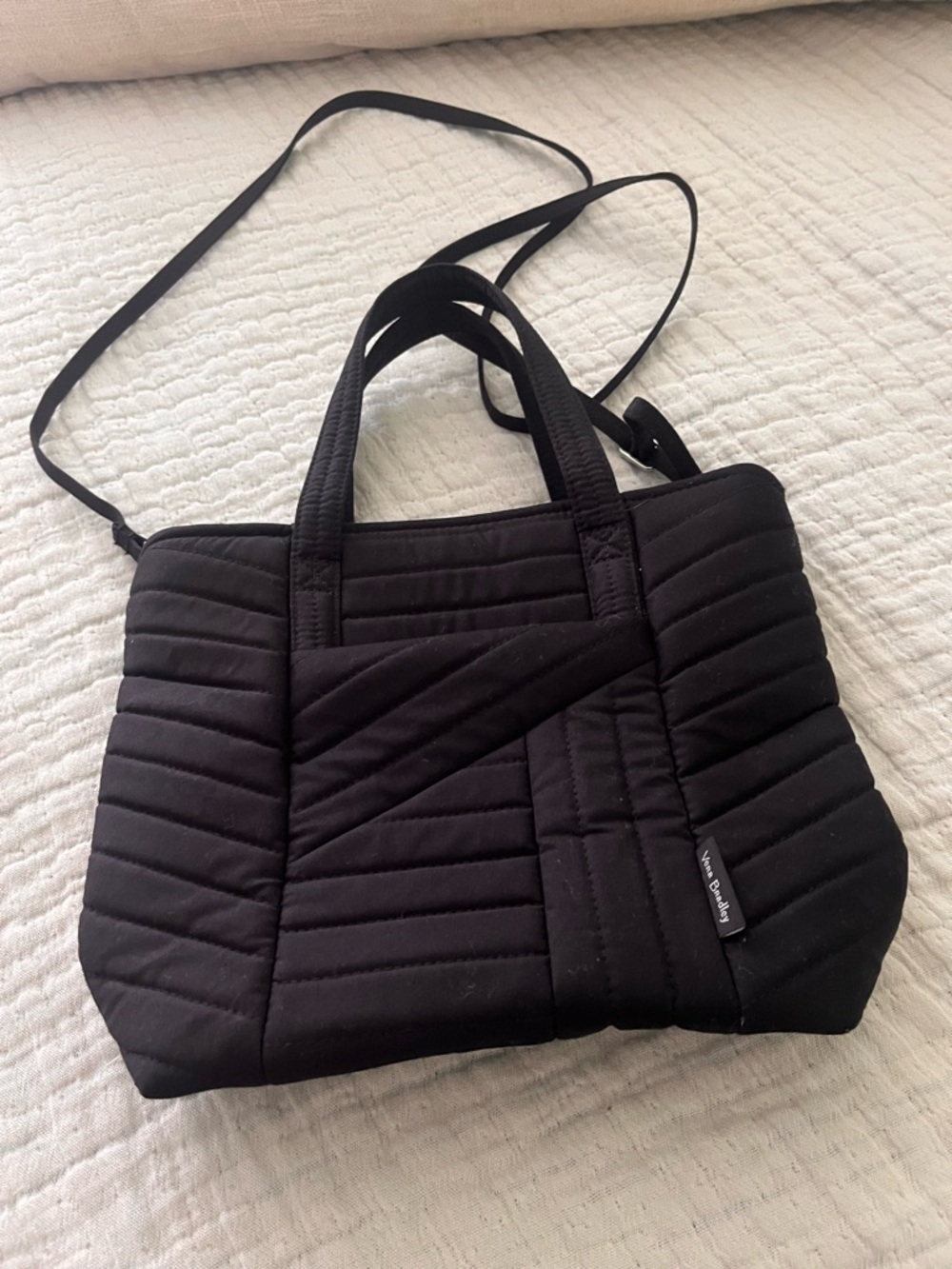 Vera Bradley Black Quilted mini bag/Crossbody Bag - Picture 4 of 13